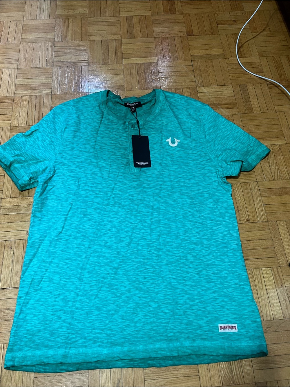 True Religion Men’s Short Sleeve Tee in Teal Heather